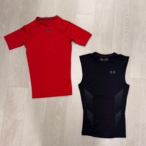 Under Armour Mens Red and Black Compression Shirts x2 - Hang Dried Only